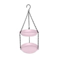 thumbnail image 1 of All-Weather 2-Tier Hanging Bird Feeder, Multi-Use Bird Seed & Water Tray for Outdoor Gardens, Balconies & Patios (Pink), 1 of 4