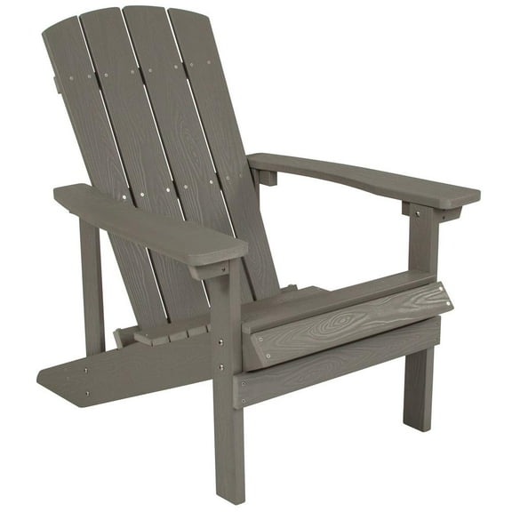 All-Weather Adirondack Chair in Light Gray Faux Wood