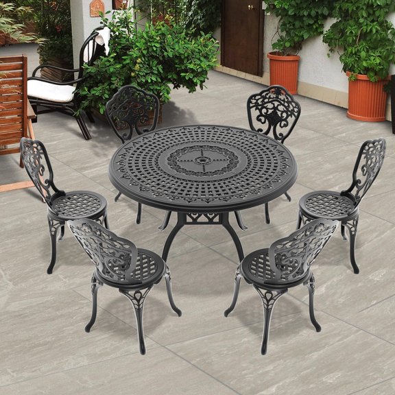 All-Weather Aluminum Dining Set with Patterns / Create a Relaxing Outdoor Space