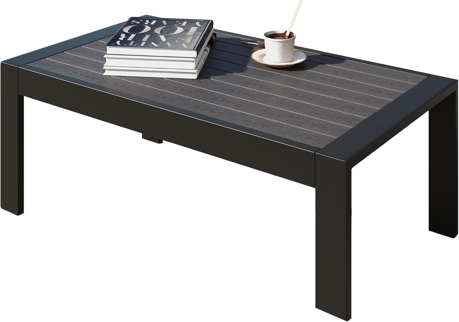 All-Weather Aluminum Outdoor Coffee Table Modern Coffee Table for ...