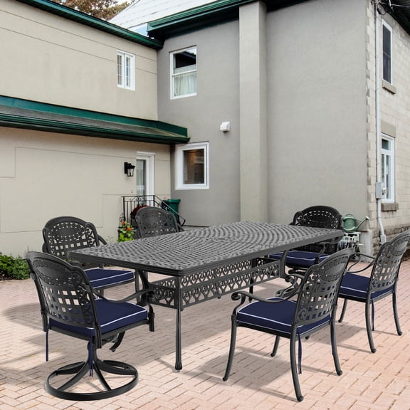 All-Weather Aluminum Table and Chairs with UV Resistance / Durable for Long-Term Outdoor Use