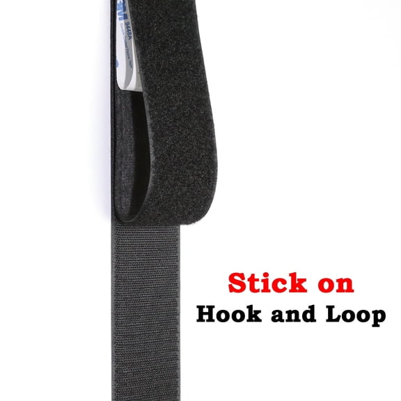 All-Weather Black Hook and Loop Tape - 50mm Strong Self Adhesive Backing for DIY Projects