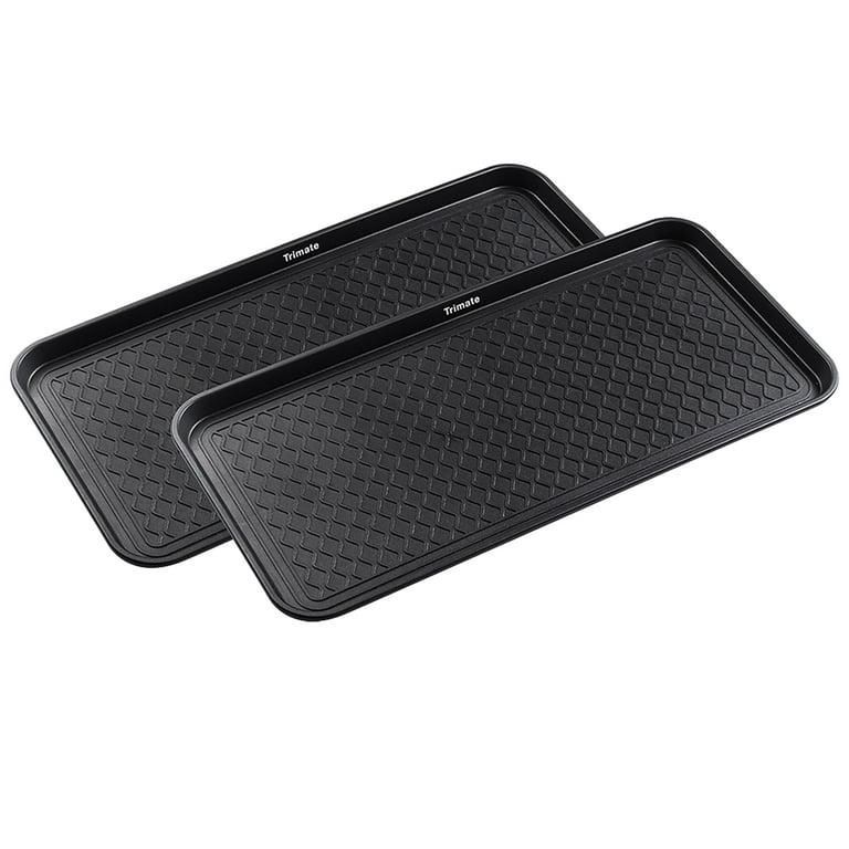 Multi-Purpose Shoe Tray Black Boot Mat Indoor Outdoor Shoes Organizer 2  Pack