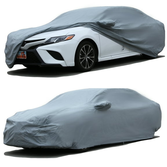 All Weather Car Cover Fits 2005 2006 2007 2008 2009 2010 Chevy Cobalt waterproof, uv-proof, easy access zipper, wind-proof, detachable straps GREY