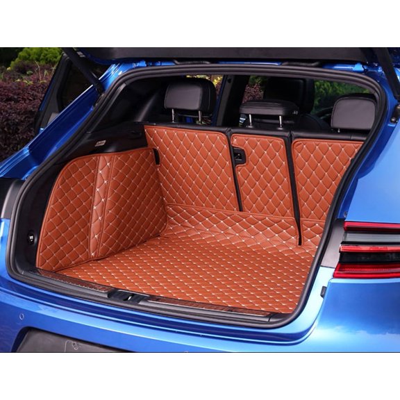 All Weather Cargo Mat fit Compatible with Porsche Macan Car Trunk Liner Full Coverage Pet Tray -Brown