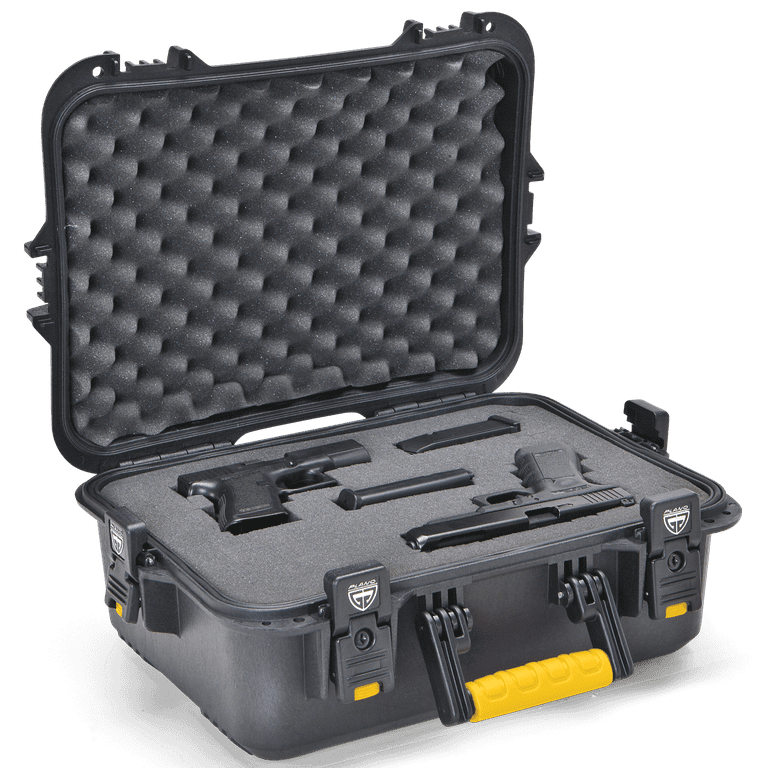 All Weather Case - XL, Pistol/Accessories Case, Black/Yellow 