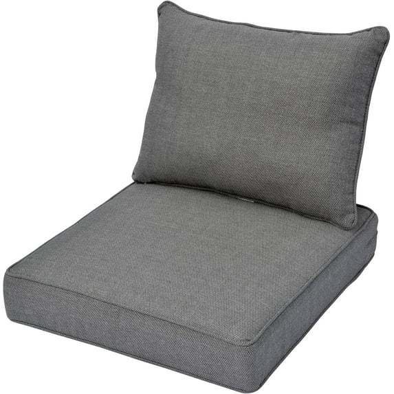 All Weather Chair Outdoor Cushions Wicker Pillow with Back for Outdoor Furniture(24X24 Dakr Grey)
