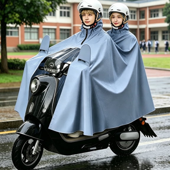 All-Weather Dual Rider Rain Poncho, Extra Spacious Thickened Waterproof Cape for Heavy Downpour Protection