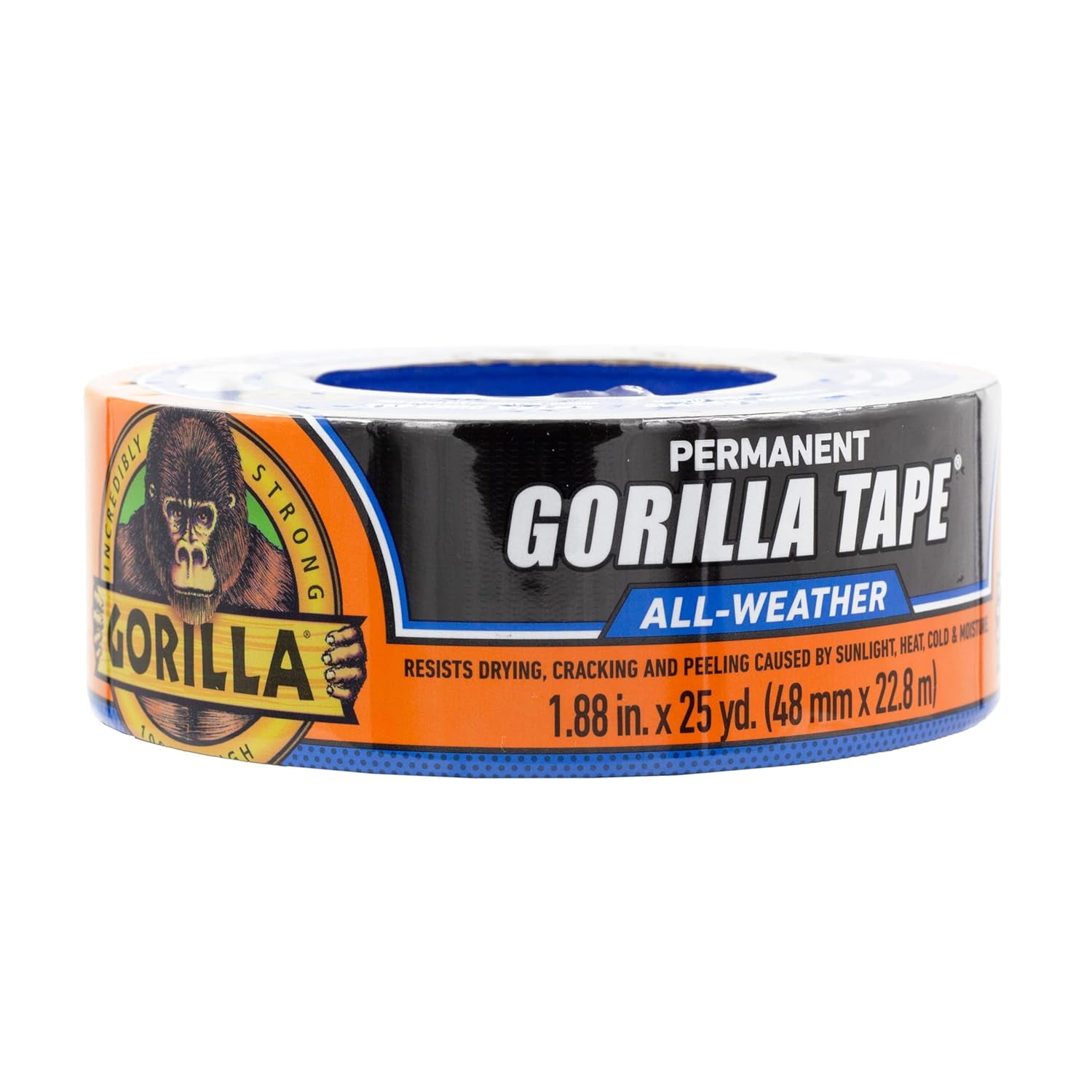All Weather Duct Tape, Black, 1.88" x 25 yd (Pack of 1) - UV and Temperature Resistant Waterproof Tape for Outdoor Repairs