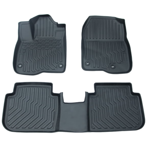 All Weather Floor Liner Set Black 3-Piece-Floor Mats All Weather TPE Liner