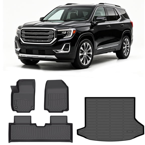 All-Weather Floor Mats & Cargo Liner Set Compatible with 2025-2027 Chevy Equinox & GMC Terrain, Custom Fit TPE Floor Liners, Waterproof, Anti-Slip, Full Set Interior Protection