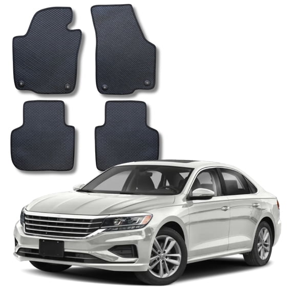 All Weather Honeycomb Floor Mats Fit for 2011 to 2019 Volkswagen Passat, Front and Rear