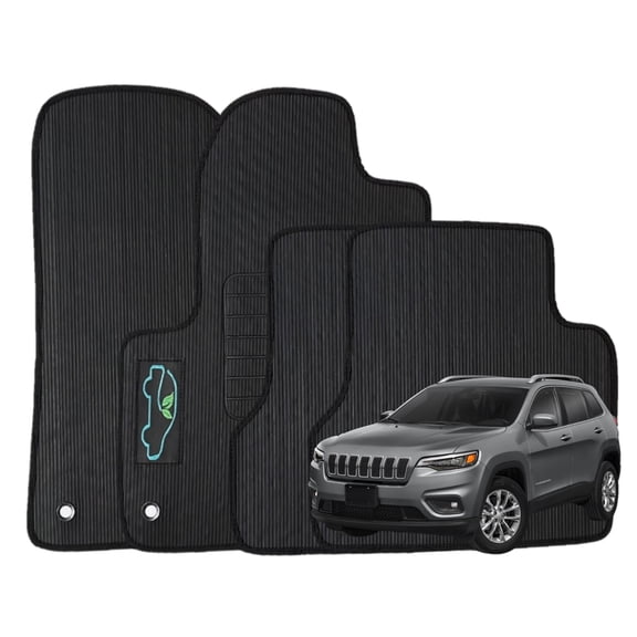 All Weather Floor Mats Custom Fit for 2014 to 2023 Jeep Cherokee - Perfect Fit with Anchoring System - ecoMats