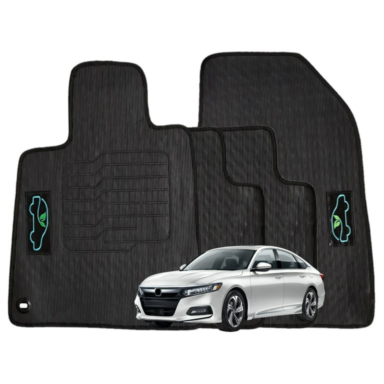 All Weather Floor Mats Custom Fit For 2018 To 2023 Honda Accord With Safety Locks Front And Rear Black Ecomats Com