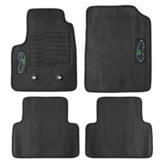 All Weather Floor Mats For 2015 to 2022 Chevrolet Colorado / GMC Canyon Crew Cab - Front and Rear - Black - ecoMats