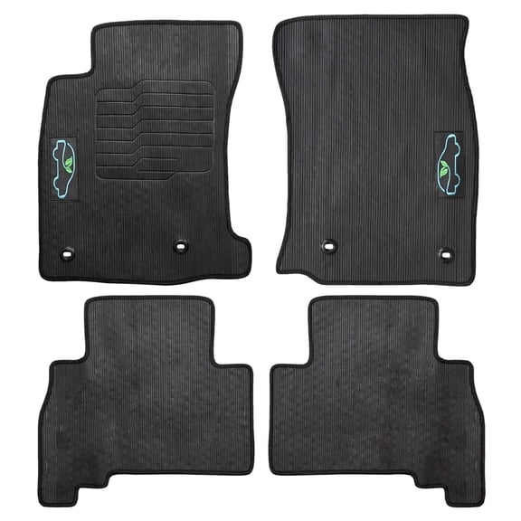 All Weather Floor Mats for 2013 to 2024 Toyota 4Runner / 2014 to 2024 Lexus GX460 - with Anchoring System - Front and Rear - Black - ecoMats