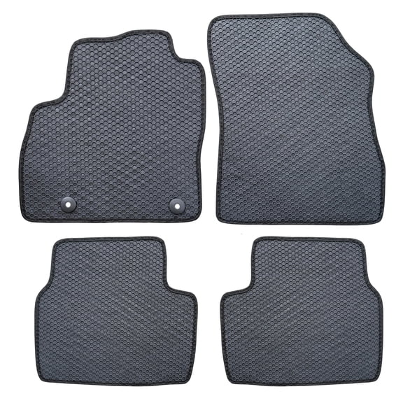 All-Weather Floor Mats for 2017 2018 2019 Chevrolet Cruze with Safety Locks, Front and Rear, Black, ecoMats