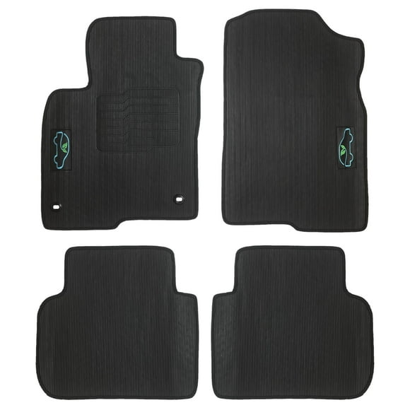 All Weather Floor Mats for 2022 to 2024 Honda Civic with Anchoring System - Front and Rear - Black - ecoMats