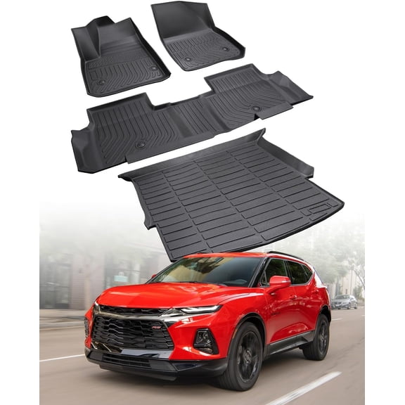 All-Weather Floor Mats for Chevy Blazer 2019-2026 (Not EV/Trailblazer) - Custom Fit Rubber Carpets for RS/LT/Premier, Black