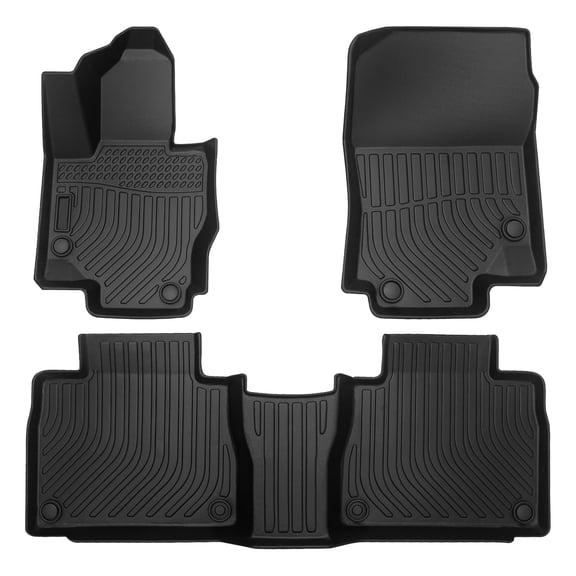 All Weather Floor Rubber Liners Black 3-Piece Set Material-All Weather Floor Mats Rubber Liners
