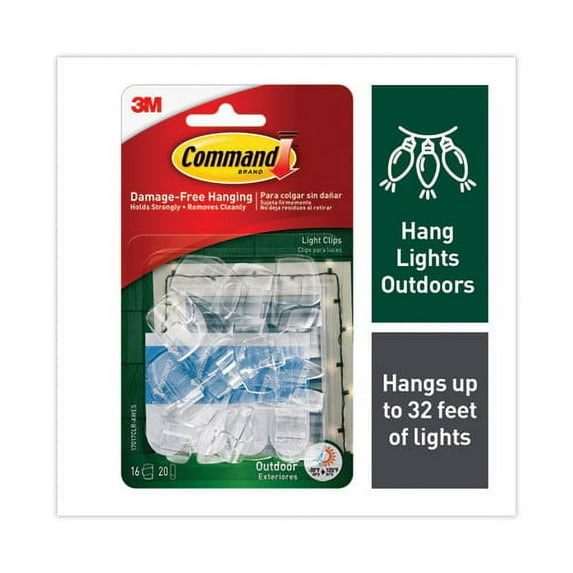 All Weather Hooks And Strips, Plastic, Small, 16 Clips And 20 Strips/pack | Bundle of 10 Packs