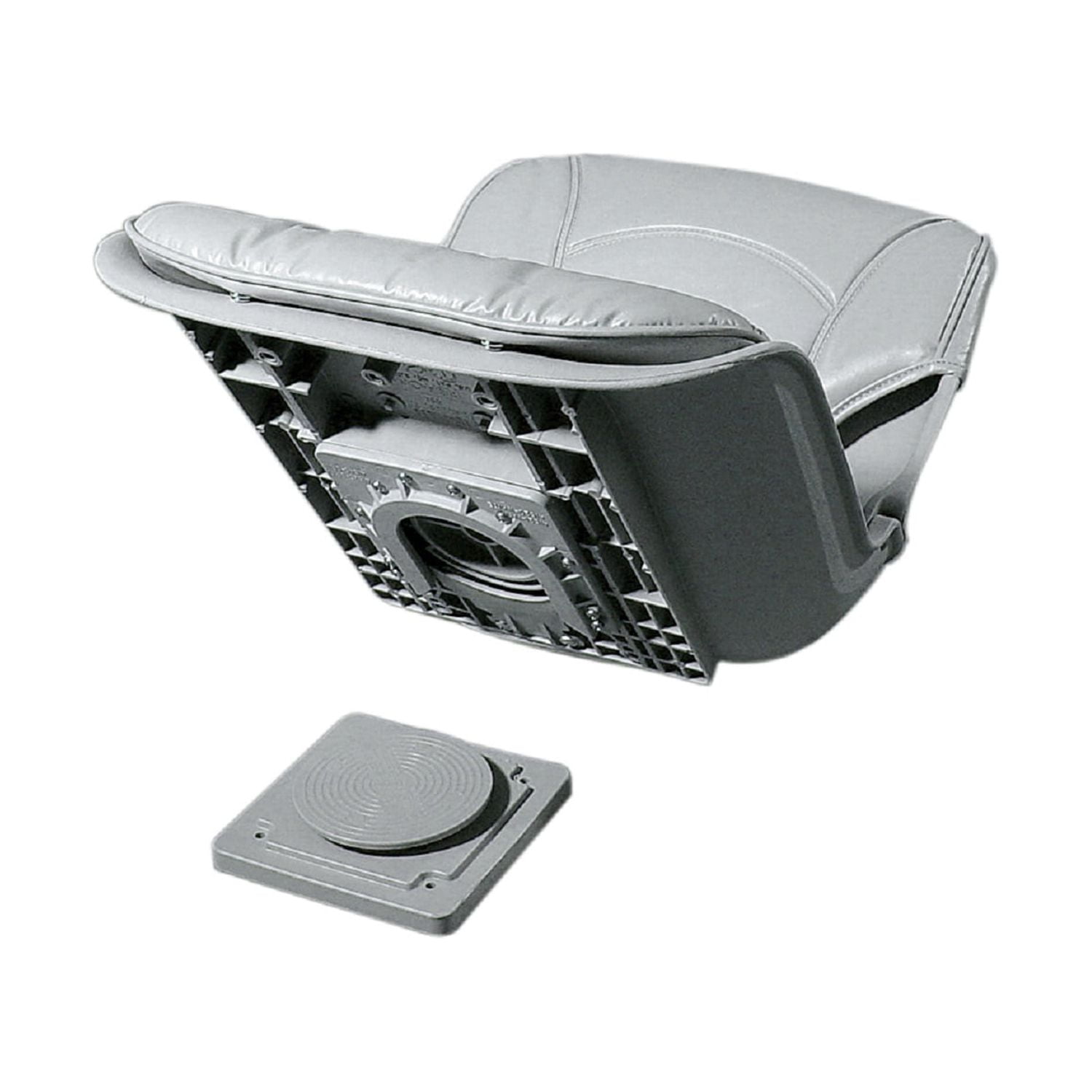 Gray 18.25" Marine Vinyl Low Back Boat Seat with Cushions