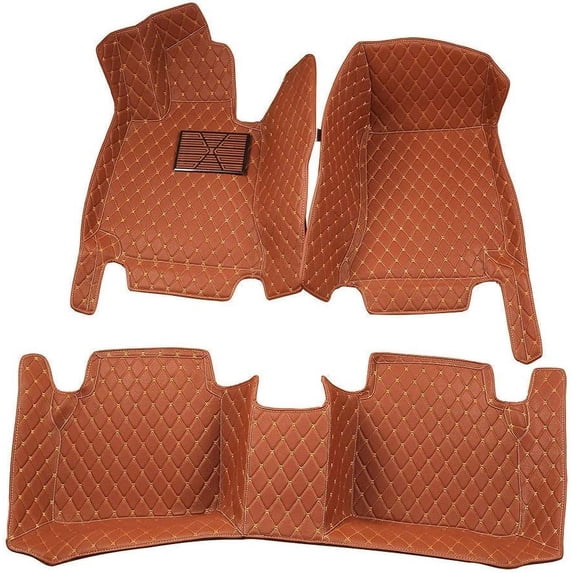 All Weather Luxury XPE Leather Custom Fits Floor Mats for Mazda CX-4 Laser Measured Large Coverage Floor Liner(Brown)