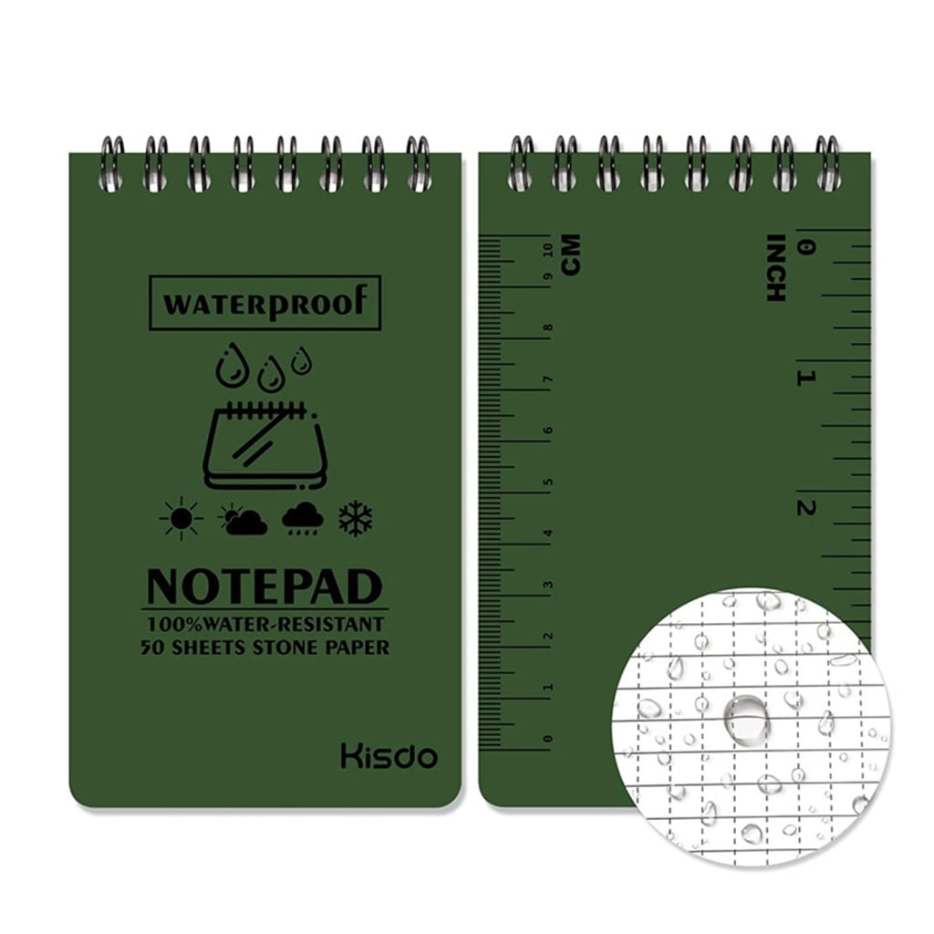 AllWeather Memos Blank Paper Notepad Spiral Notebooks, Stone Paper Waterproof Spiral Notebook