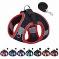 thumbnail image 1 of All Weather Mesh, Reflective, No Pull Harness for Small, Medium Dogs, Cats - Secure with Hook & Loop Fastener, Buckle - Black/Red Trim, XS, 1 of 7