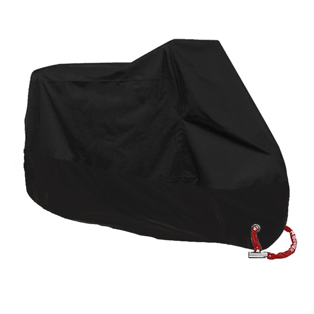 Black XXL Waterproof Motorcycle Cover with Anti-Theft Design