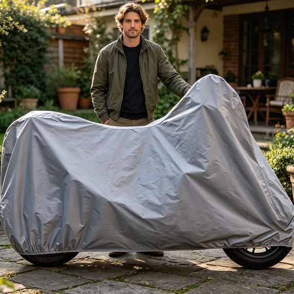 All-Weather Motorcycle & E-Bike Cover, Heavy Duty Waterproof Anti-Dust UV Protection Outdoor Storage Cover