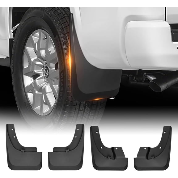 All Weather Mud Flaps for 20222026 Frontier PRO-X PRO-4X with Wheel Eyebrow No-Drill Front and Rear 4PCS