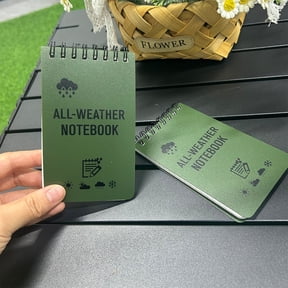 All-Weather Notebook, 3-Inch Green Small Memo Notepad for Outdoor Hiking, Camping, Fishing and Field Data Recording, Tear-Resistant