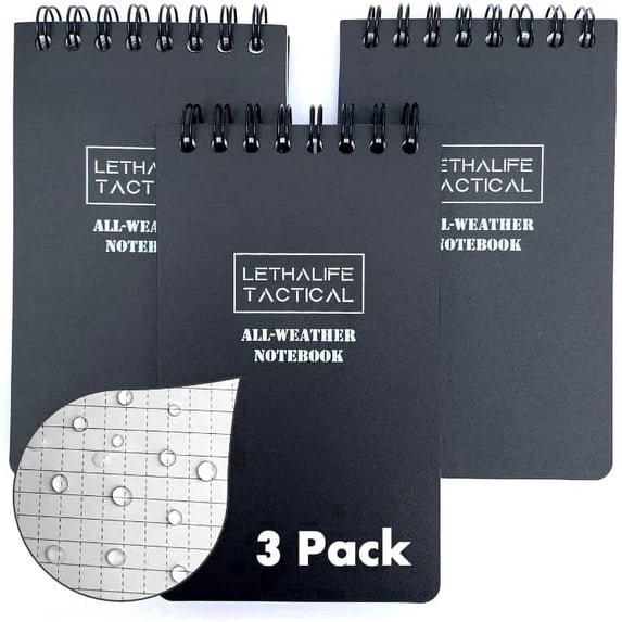 All Weather Notepad, Black, 3x5 - Fully Water Proof