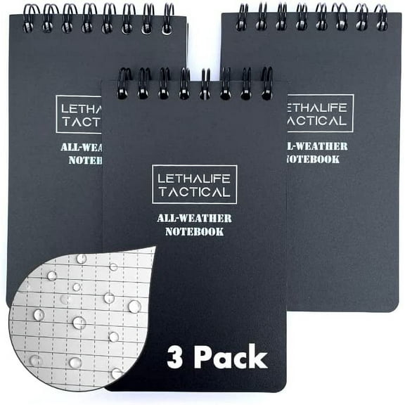 All Weather Notepad, Black, 3x5 - Fully Water Proof