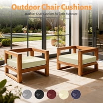 ROFIELTY 2-Pack Outdoor Chair Cushions 19x19, Waterproof & UV Resistant Patio Seat Pads with Removable Washable Cover, 3 Inch Thick All-Weather Cushions for Wicker Furniture, Beige