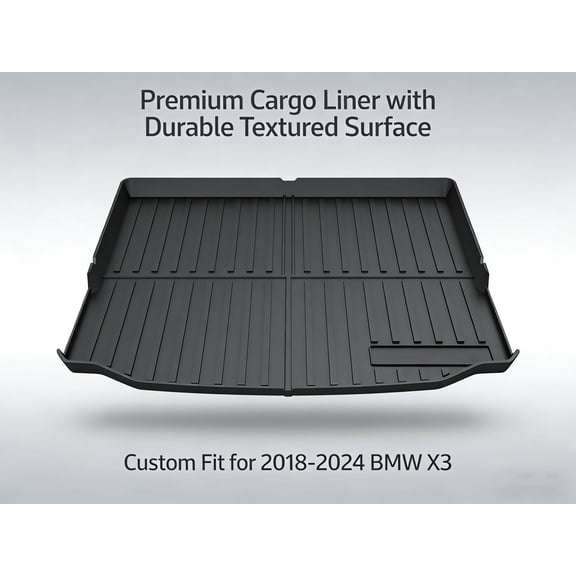 TPO Trunk Cargo Liner for 2018-2024 BMW X3 Non 30e - All-Weather Waterproof Heavy Duty - Custom Fit Rear - Black