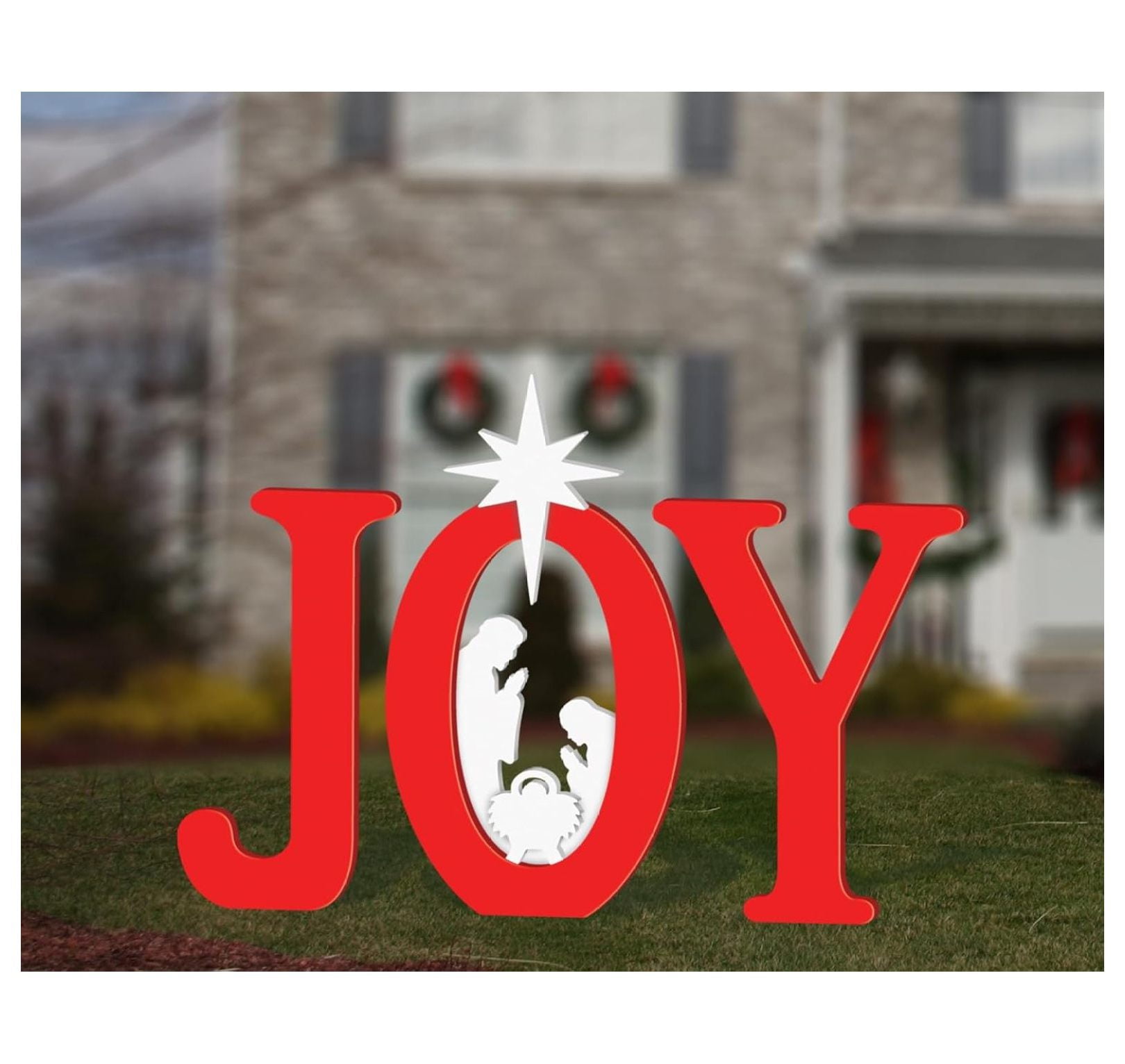 AllWeather Red Joy Nativity, Waterproof, Made in USA, 46 inches Tall