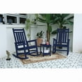 thumbnail image 1 of All Weather Rocking Chair Set with Side Table, 3-Piece Rocking Chair Set with Wood-Texture , Grey(includes 2 Rocking Chairs and 1 Table), 1 of 10