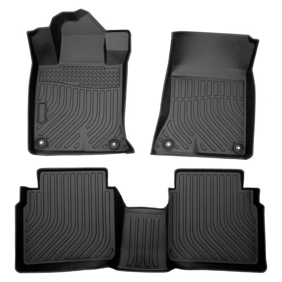 All-Weather Rubber Car Floor - Black Protective Interior Liners-Car Floor Mats All-Weather TPE Rubber Floor Mats Black