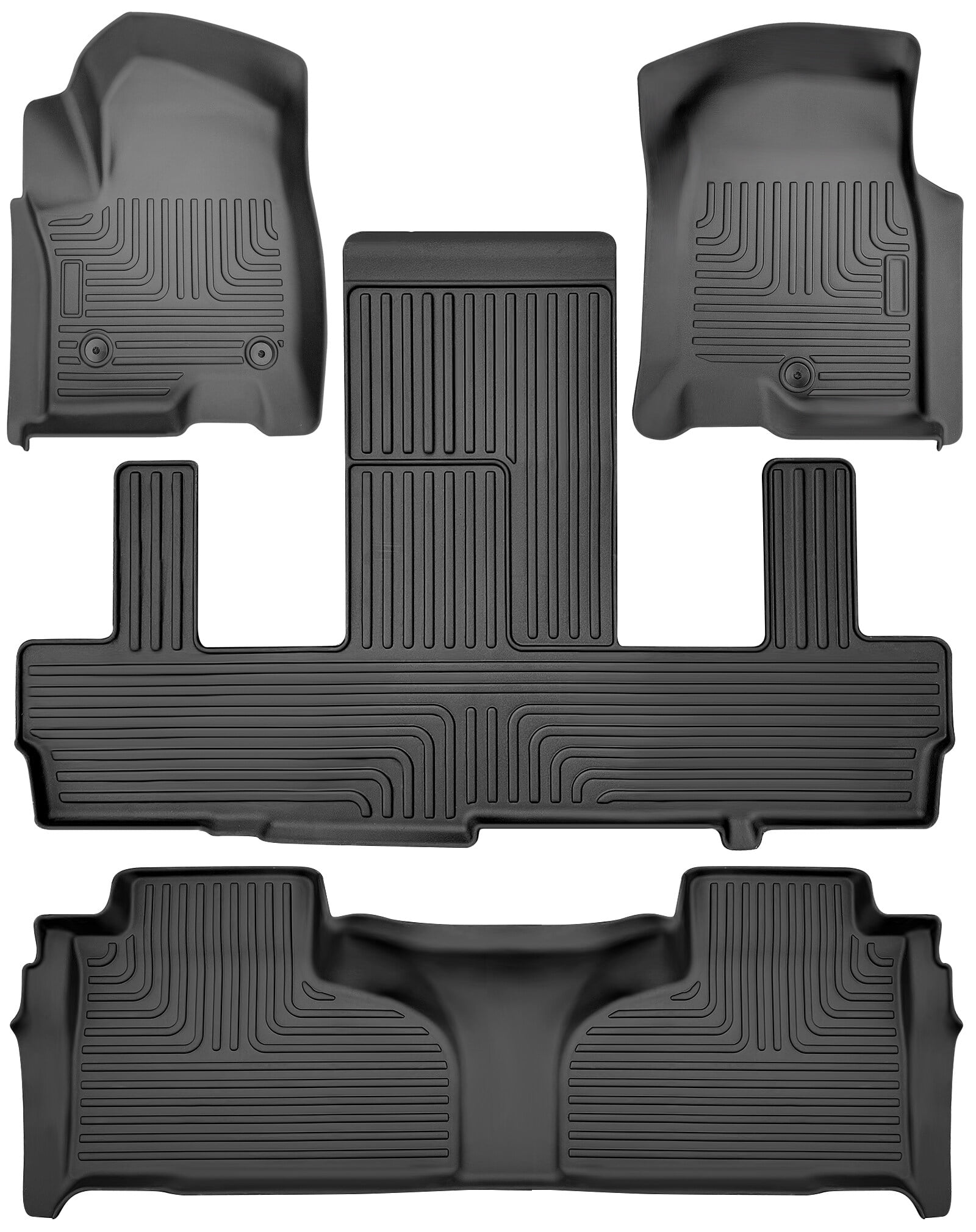 All Weather Rubber Car Floor Mats Compatible for Chevrolet Suburban/GMC Yukon Yukon XL