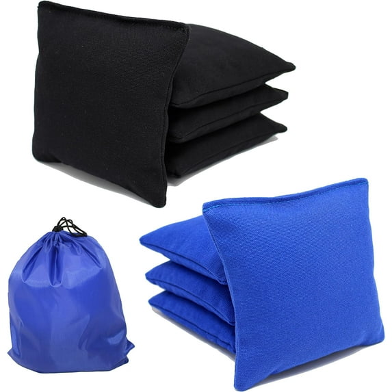 Free Donkey Sports All-Weather Cornhole Bags (Set of 8) (Choose Your Colors) Black/Royal Blue