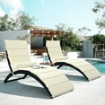 thumbnail image 1 of All-Weather Sun Lounger Chair 2 Set, Outdoor Chaise Lounge Chairs Foldable with Cushion & Pillow suitable for Pool Beach Deck Porch Backyard, Beige, 1 of 12