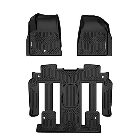 All Weather TPE Floor Mats 3 Row Liner Black Fit For 2009-2017 Traverse Enclave Acadia