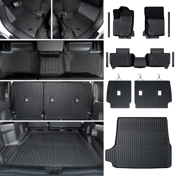 All-Weather TPE Floor Mats Set fits 2025-2026 Toyota 4Runner Fuel 5-Seater(Not for Hybrid), 6 PCS Full Coverage Cargo Liners & 4 PCS Door Sill Guards