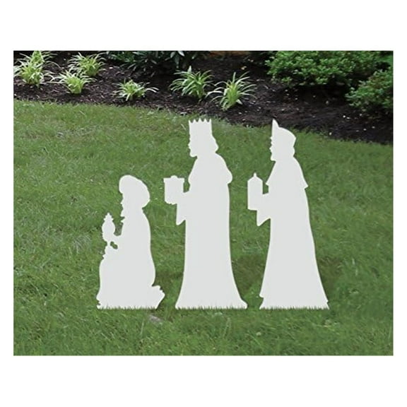 All-Weather Three Wisemen Medium Nativity Add-On, Waterproof, Made in USA, 31 inches Tall, Durable Material, Simple Assembly, Easy Storage, Yard Nativity Add-On Set.