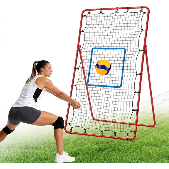 All-Weather Volleyball Rebounder Net 7x4 ft, Heavy Duty Training Net with Steel Frame, High-Tensile Mesh for Backyard Beach Grass, Portable Practice Equipment