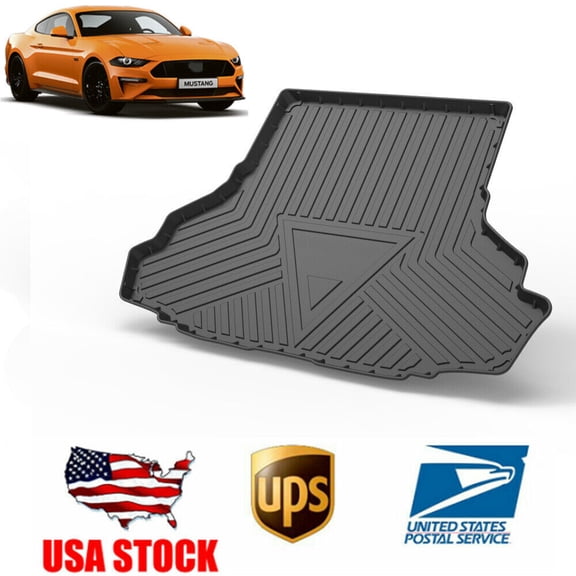 All Weather Waterproof Cargo Liner Cargo Trunk Mat for 2015-2023 Ford Mustang without Optional Subwoofer