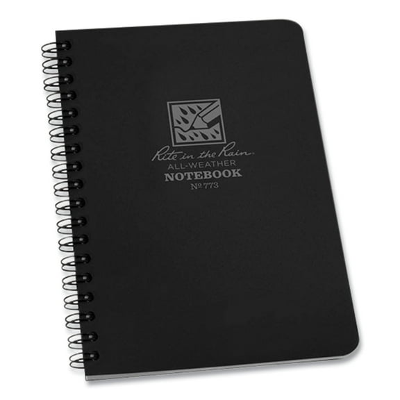 All-Weather Wire-O Notebook, Universal: Narrow Rule and Quadrille Rule, Black Cover, (32) 7 x 4.63 Sheets | Bundle of 5 Each