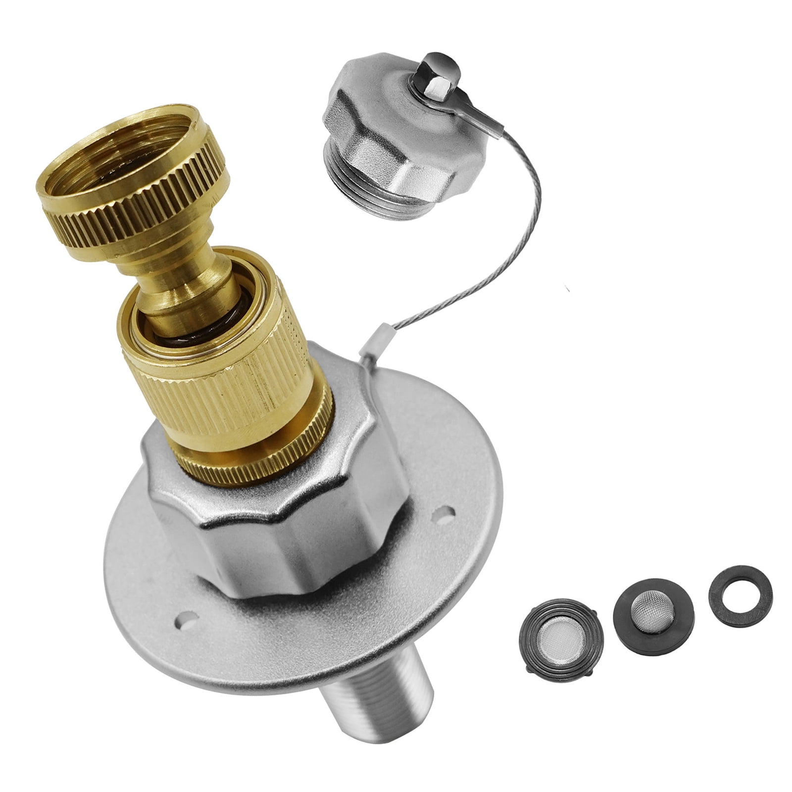 Tank Inlets Appartus All Weathers Stainless Steel Campers Water Inlet Adapter Set Sealed ...